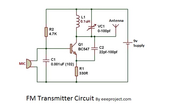 FM Transmitter Circuit diagram