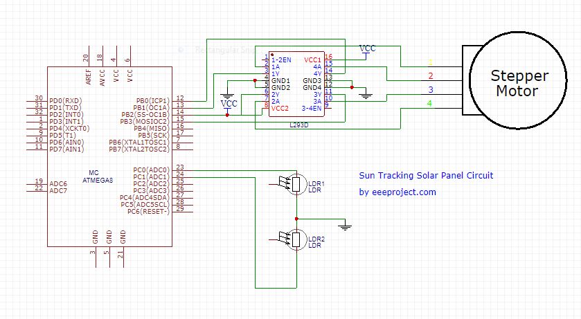 Sun Tracking Solar Panel Circuit