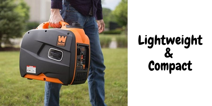 This generator is compact and lightweight. It can be easily carried between job sites and can power your essential devices on the go