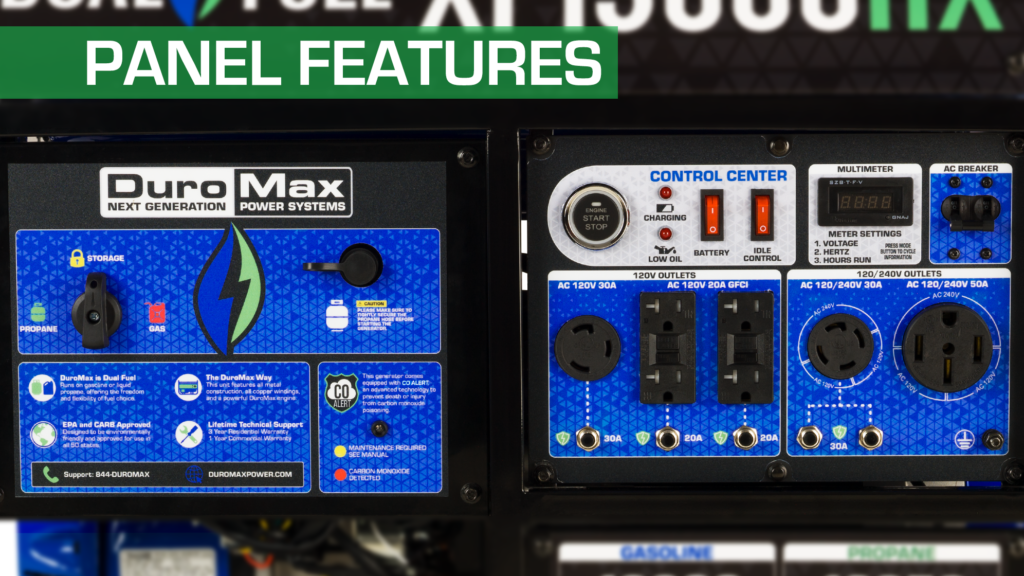 DuroMax XP13000HX control panel features